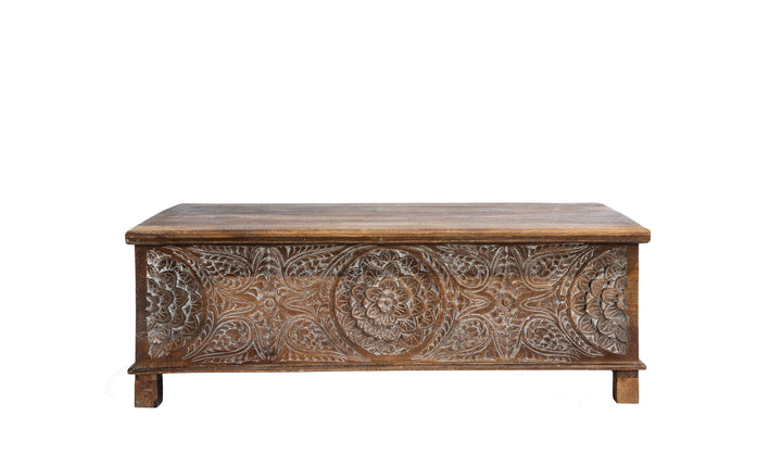 Anglo hand carved trunk-Coffee Tables-Jennifer Furniture