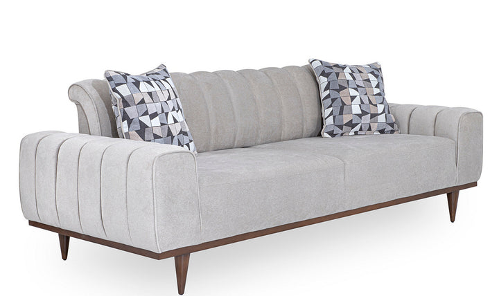 AICO Balboa 2-Seater Tufted Back Sofa with Cushion Arms in Gray