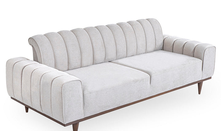 AICO Balboa 2-Seater Tufted Back Sofa with Cushion Arms in Gray