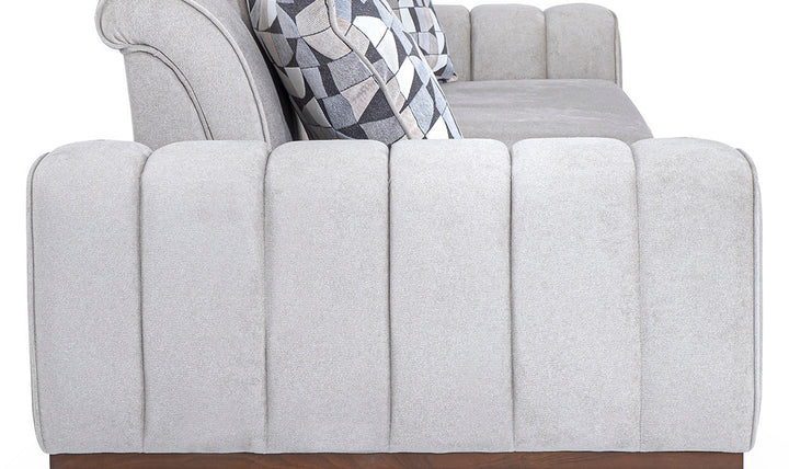 AICO Balboa 2-Seater Tufted Back Sofa with Cushion Arms in Gray