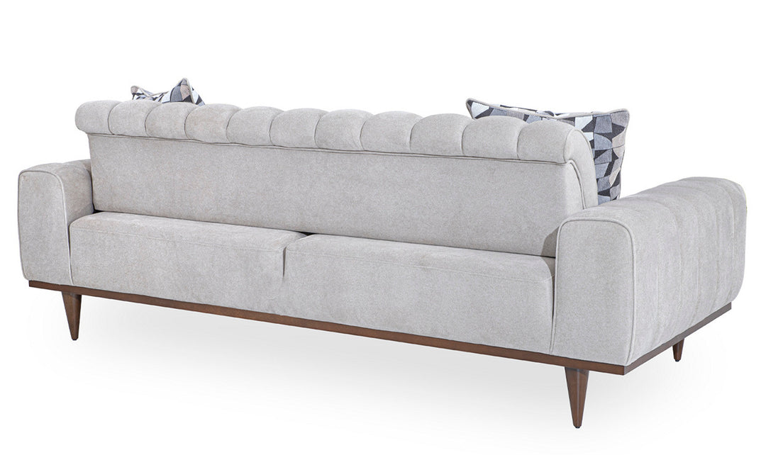 AICO Balboa 2-Seater Tufted Back Sofa with Cushion Arms in Gray