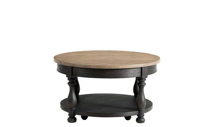 Barrington Two Tone Round Cocktail Table-Coffee Tables-Jennifer Furniture