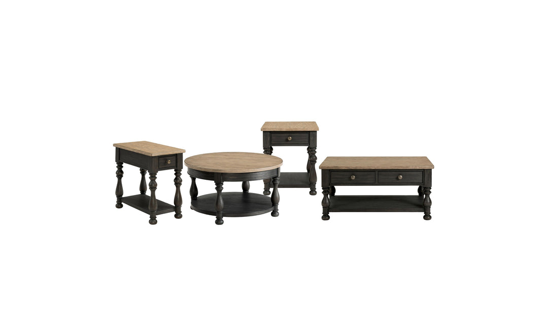 Barrington Two Tone Round Cocktail Table-Coffee Tables-Jennifer Furniture