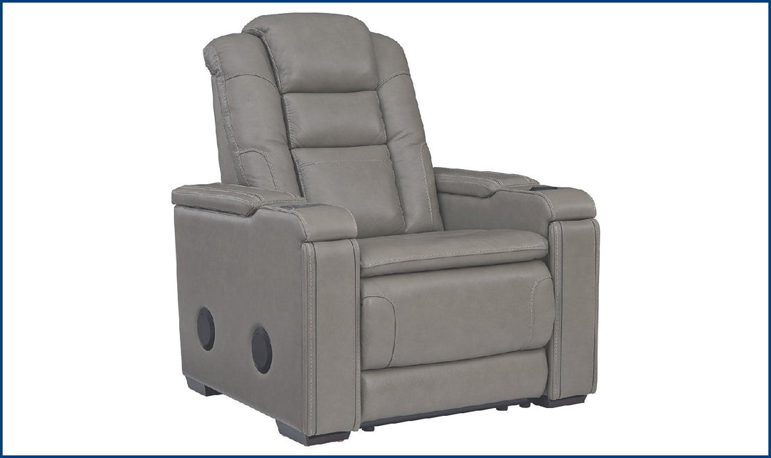 Boerna Power-Reclining Chair with Adjustable Headrest-Recliner Chairs-Jennifer Furniture