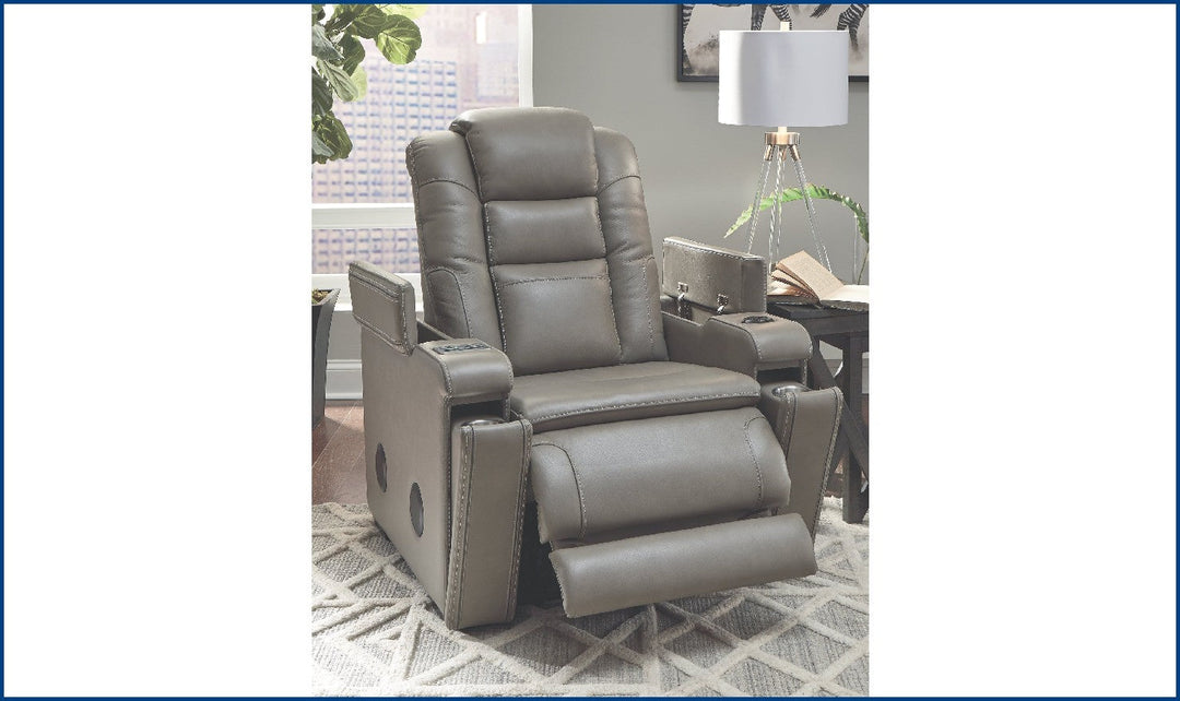 Boerna Power-Reclining Chair with Adjustable Headrest-Recliner Chairs-Jennifer Furniture