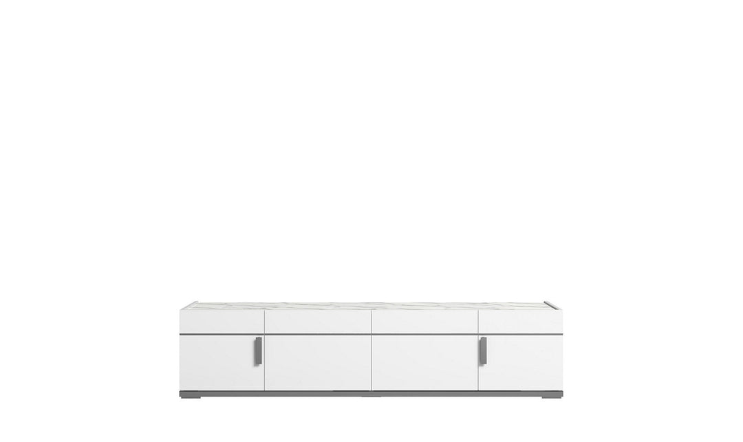 ESF Furniture Carrara TV Stand with 4 Door in White