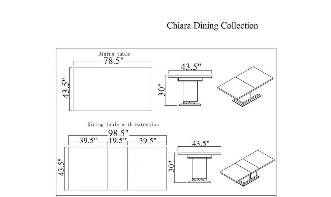 Chiara Dining Table-Dining Tables-Jennifer Furniture