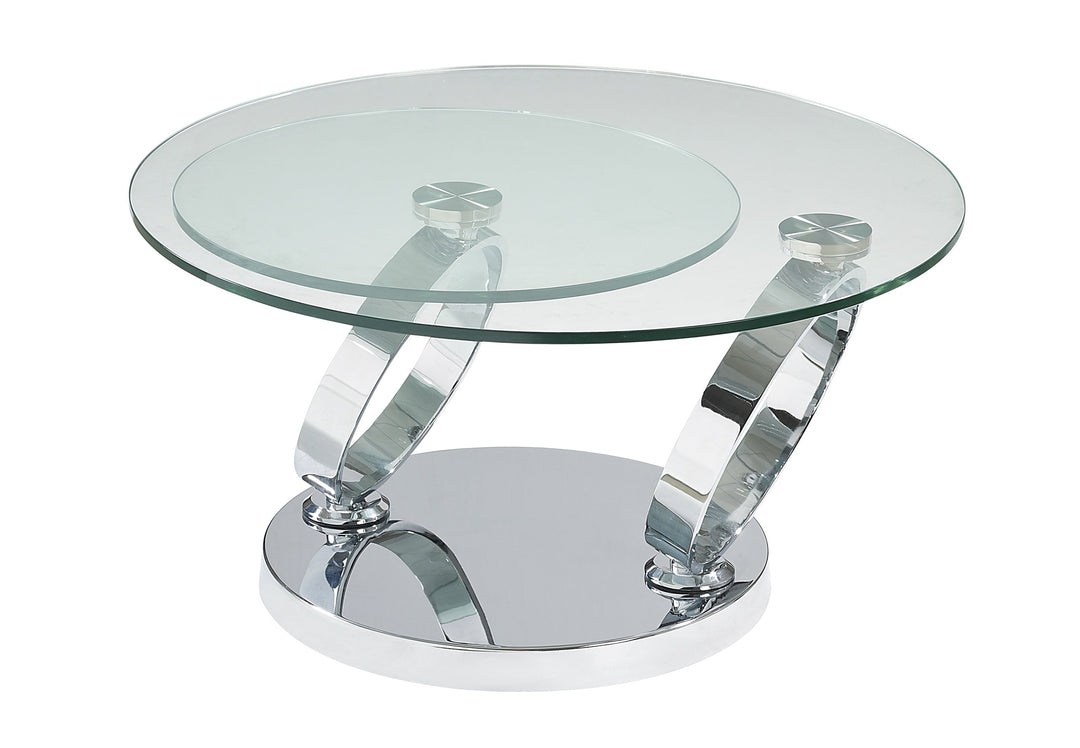 Jennifer Italia Silo Round Coffee Table With Glass Top-Jennifer Furniture