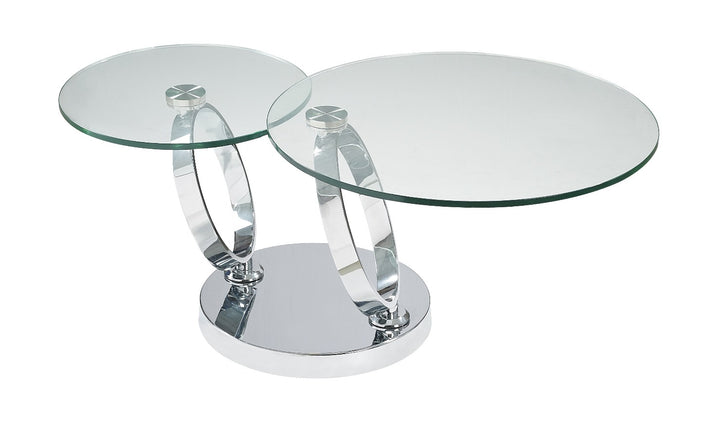 Jennifer Italia Silo Round Coffee Table With Glass Top-Jennifer Furniture