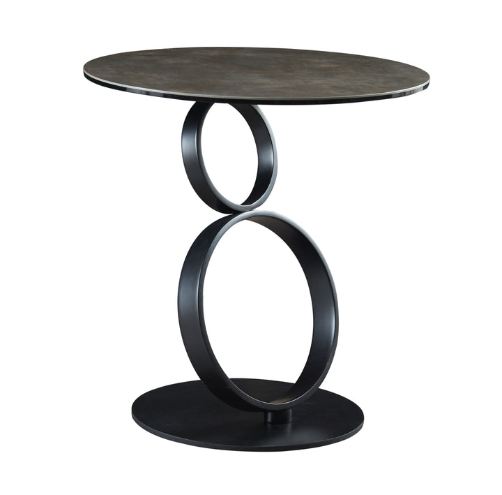 Jennifer Italia Hula-Hop Round End Table in Black-Jennifer Furniture