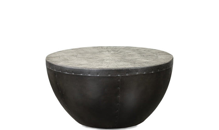 Drake Round Drum Cocktail Table-Coffee Tables-Jennifer Furniture