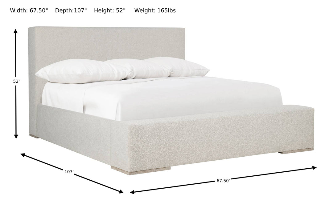 Dunhill Bed-Beds-Jennifer Furniture Bernhardt Dunhill Beige Deep Fabric Upholstered Wood Panel Bed-Jennifer Furniture