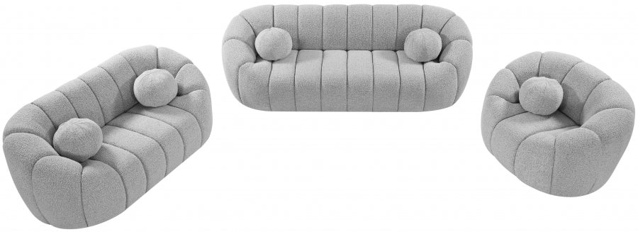 Elijah Boucle Loveseat-Loveseats-Jennifer Furniture