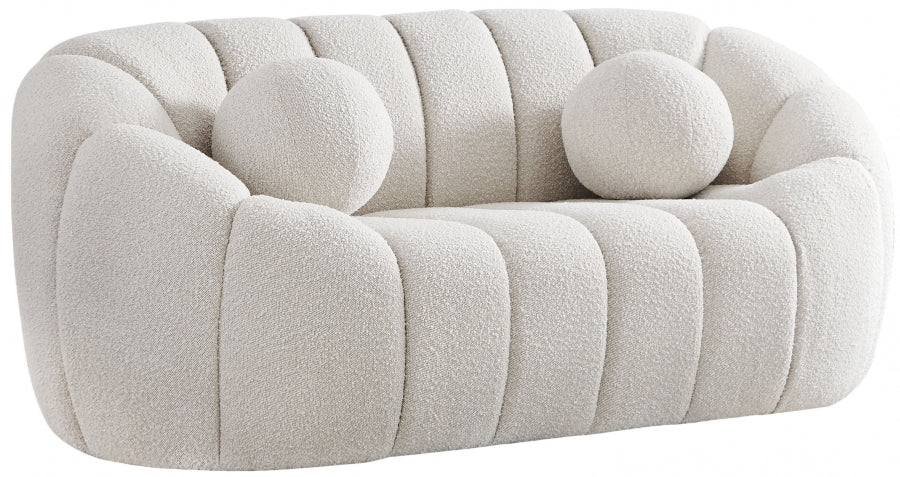 Elijah Boucle Loveseat-Loveseats-Jennifer Furniture