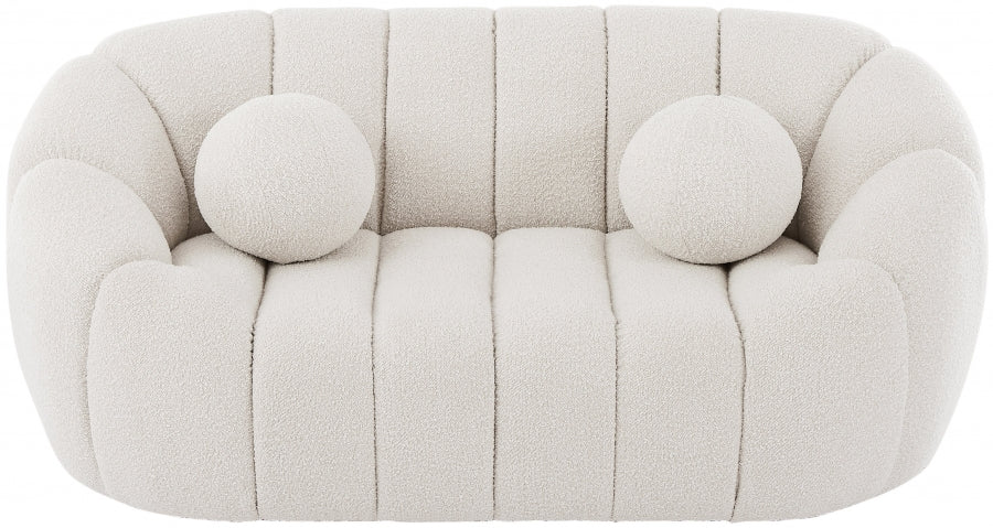 Elijah Boucle Loveseat-Loveseats-Jennifer Furniture