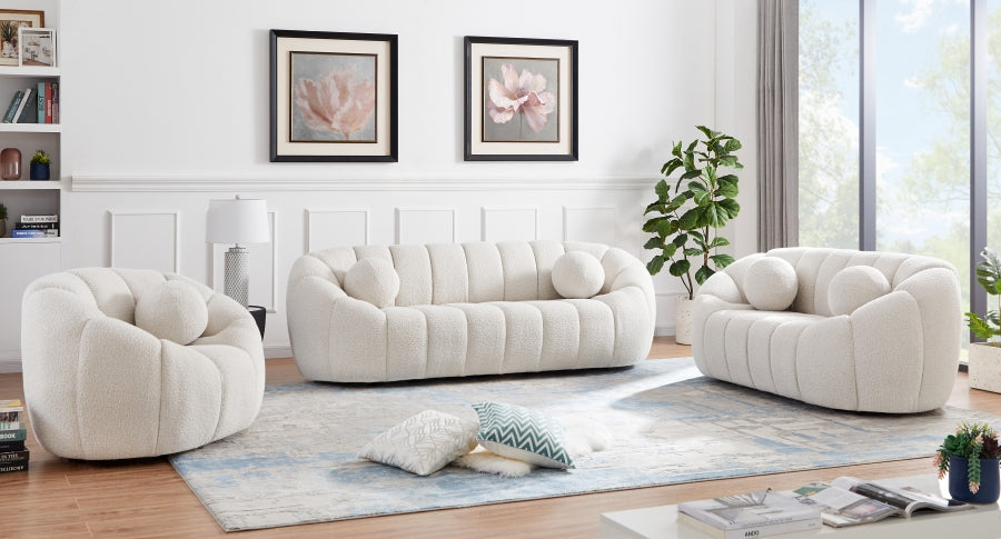 Elijah Boucle Loveseat-Loveseats-Jennifer Furniture