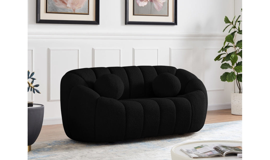 Elijah Boucle Loveseat-Loveseats-Jennifer Furniture