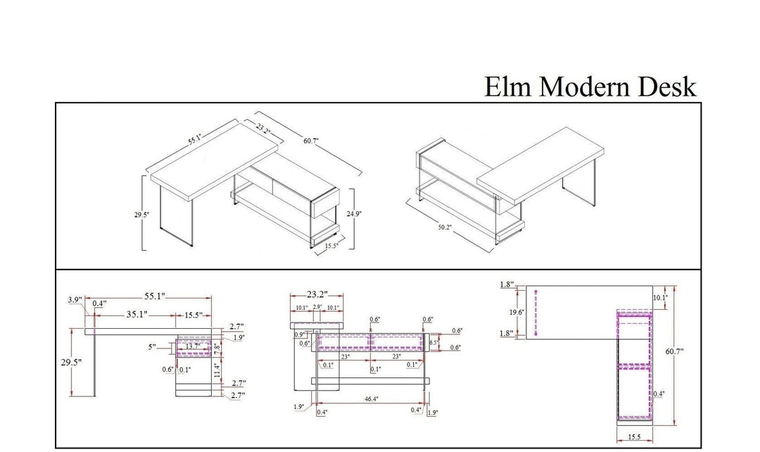 Elm Desk-Desks-Jennifer Furniture