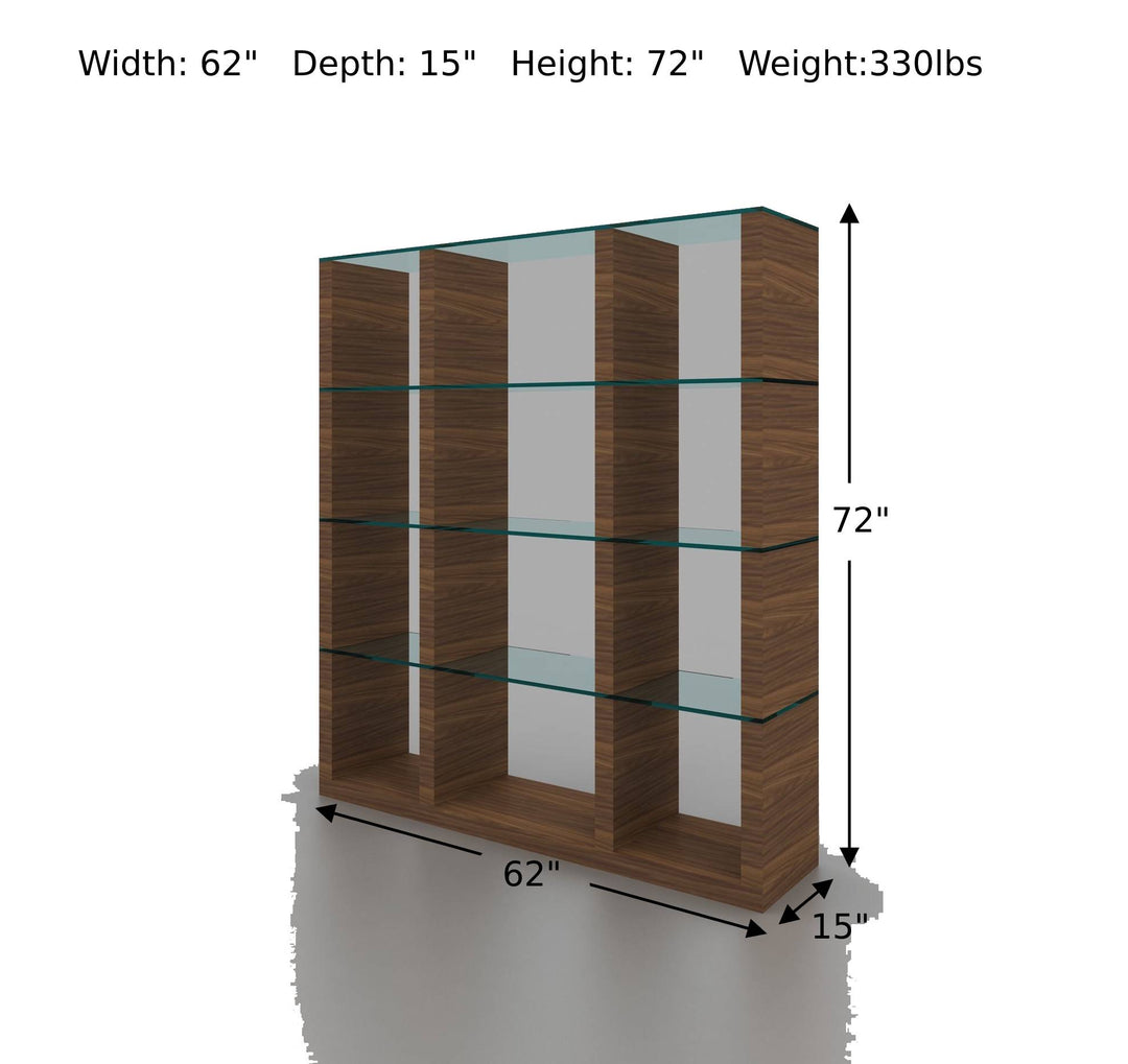 Aqua 4 Glass Shelves Wallunit - Jennifer Furniture