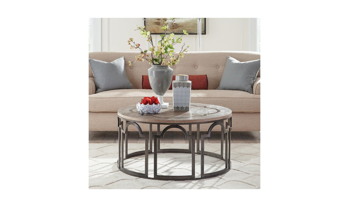 Estelle Round Cocktail Table-Coffee Tables-Jennifer Furniture