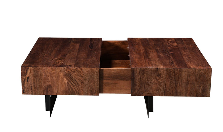 Glide coffee tables with sliding top, Walnut-Coffee Tables-Jennifer Furniture