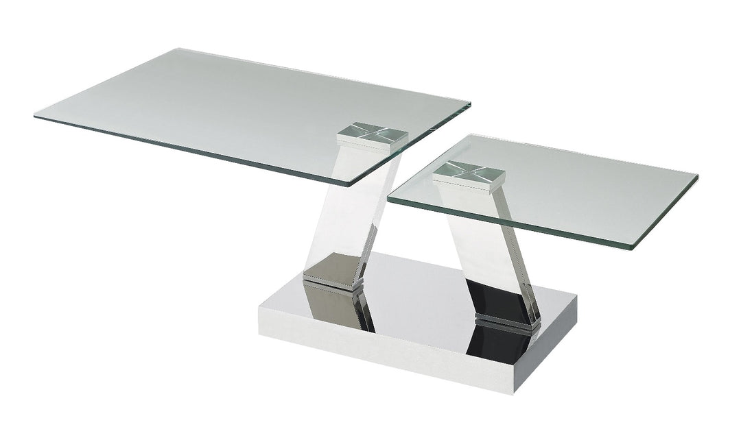 Jennifer Italia Mileto Rectangle Coffee Table With Glass Top-Jennifer Furniture