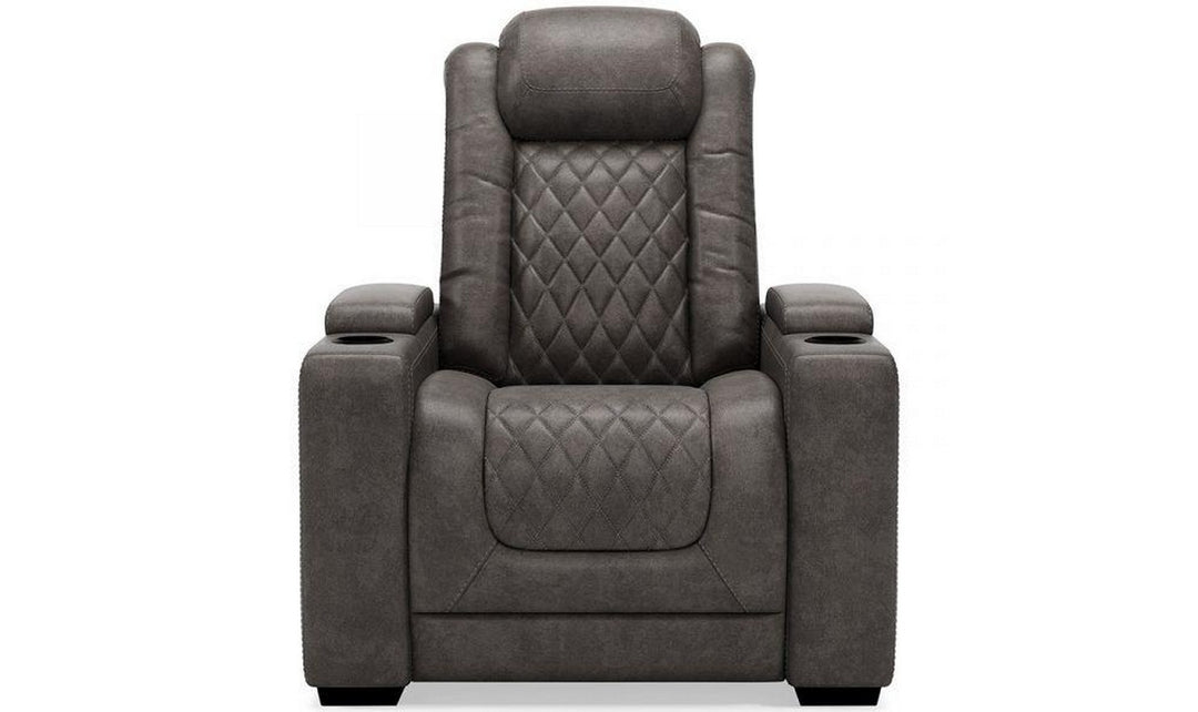 Ashley  HyllMont Gray Leather Tufted Living Room Set