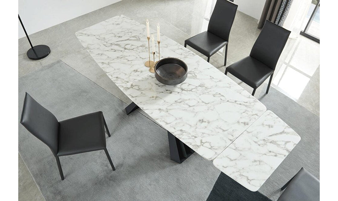 Marble Dining Table w/extension-Dining Tables-Jennifer Furniture