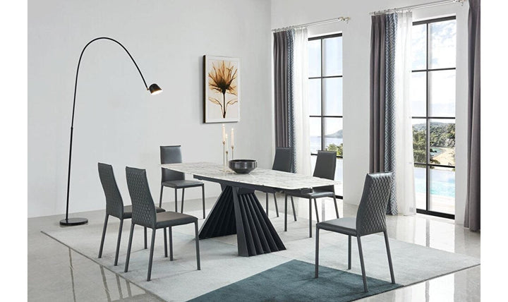 Marble Dining Table w/extension-Dining Tables-Jennifer Furniture