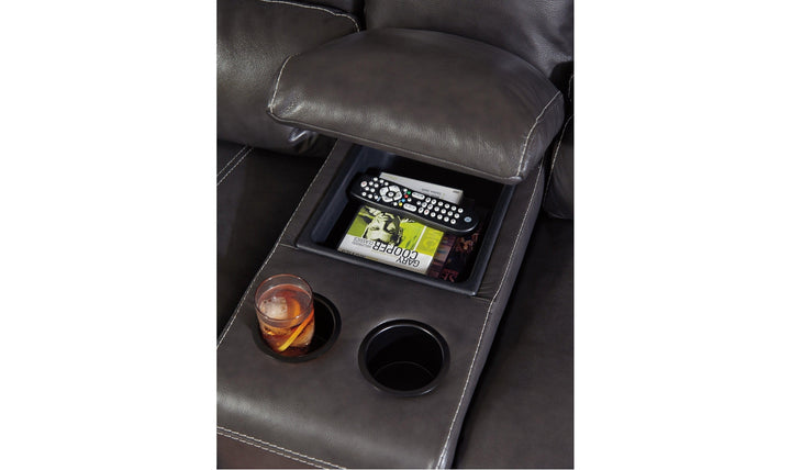 McCaskill Power Reclining Loveseat with Console-Loveseats-Jennifer Furniture