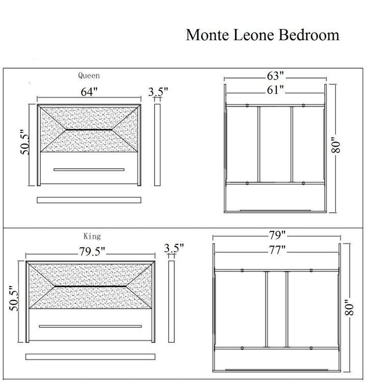 Track Wooden Panel Bed In Gray (King/Queen)-Jennifer Furniture