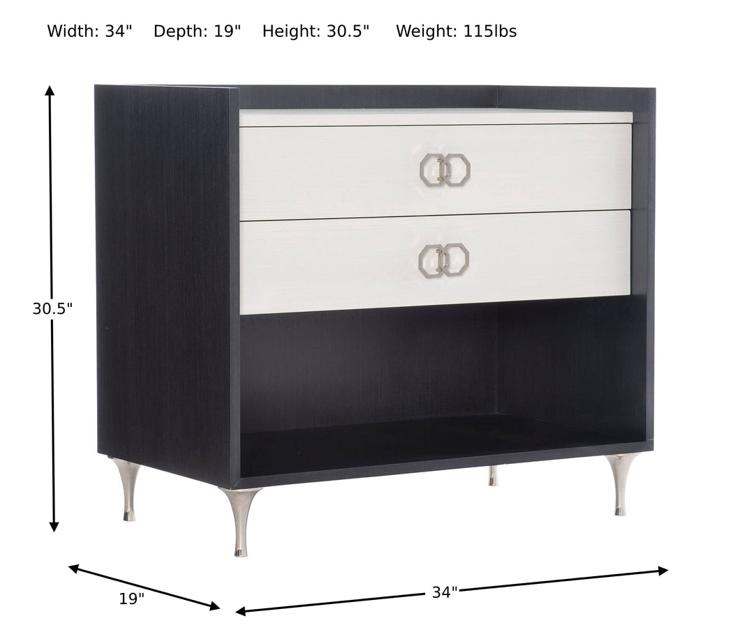 Silhouette Dual-Tone Nightstand-Nightstands-Jennifer Furniture