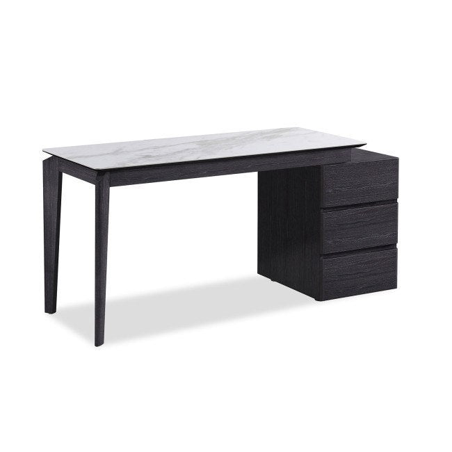 Morphos 3 Drawers Modern Desk In Gray-Jennifer Furniture